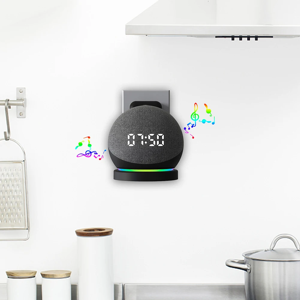 Amazon Speaker Echo Pop - ลําโพงพลาสติก Wall Mount ผู้ถือการจัดการสายเคเบิลสมาร์ทลําโพงผู้ถือขาตั้งประหยัดพื้นที่อุปกรณ์เสริมสําหรับ Amazon Echo